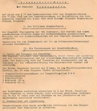 Brandschutzordnung der Gemeinde Pissighofen von 1950